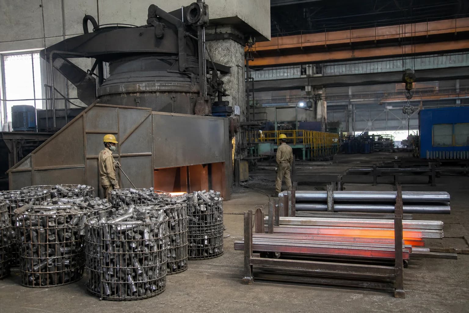 Stainless steel being produced for bar and rod in a conventional regional mill