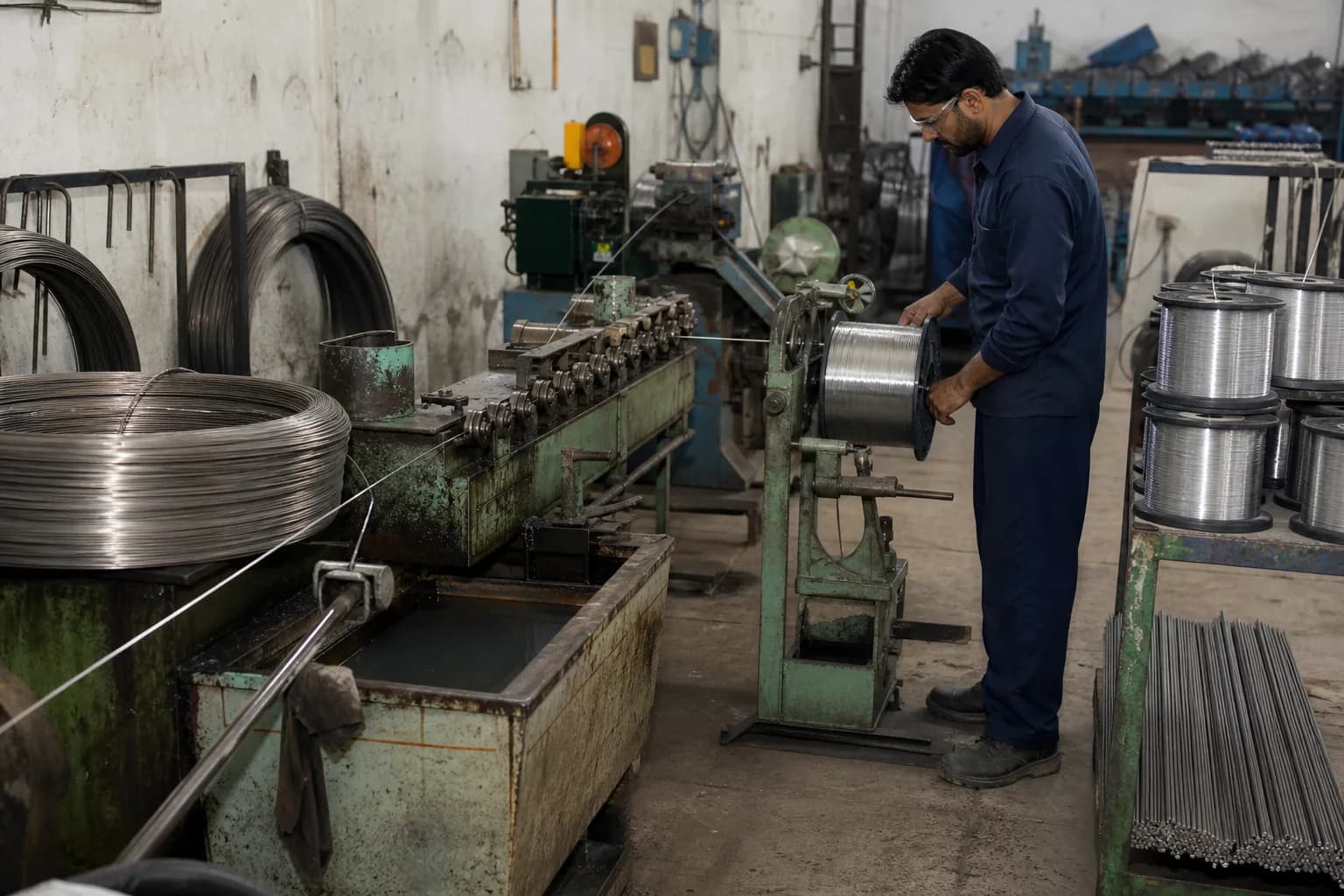 Stainless welding wire and consumable feedstock being produced on spools